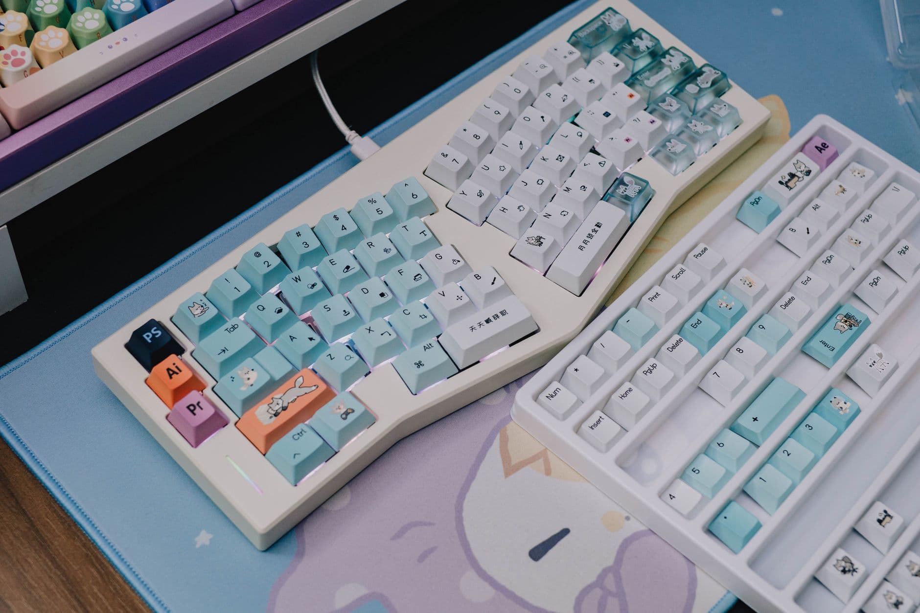 mechanical keyboard on a desk