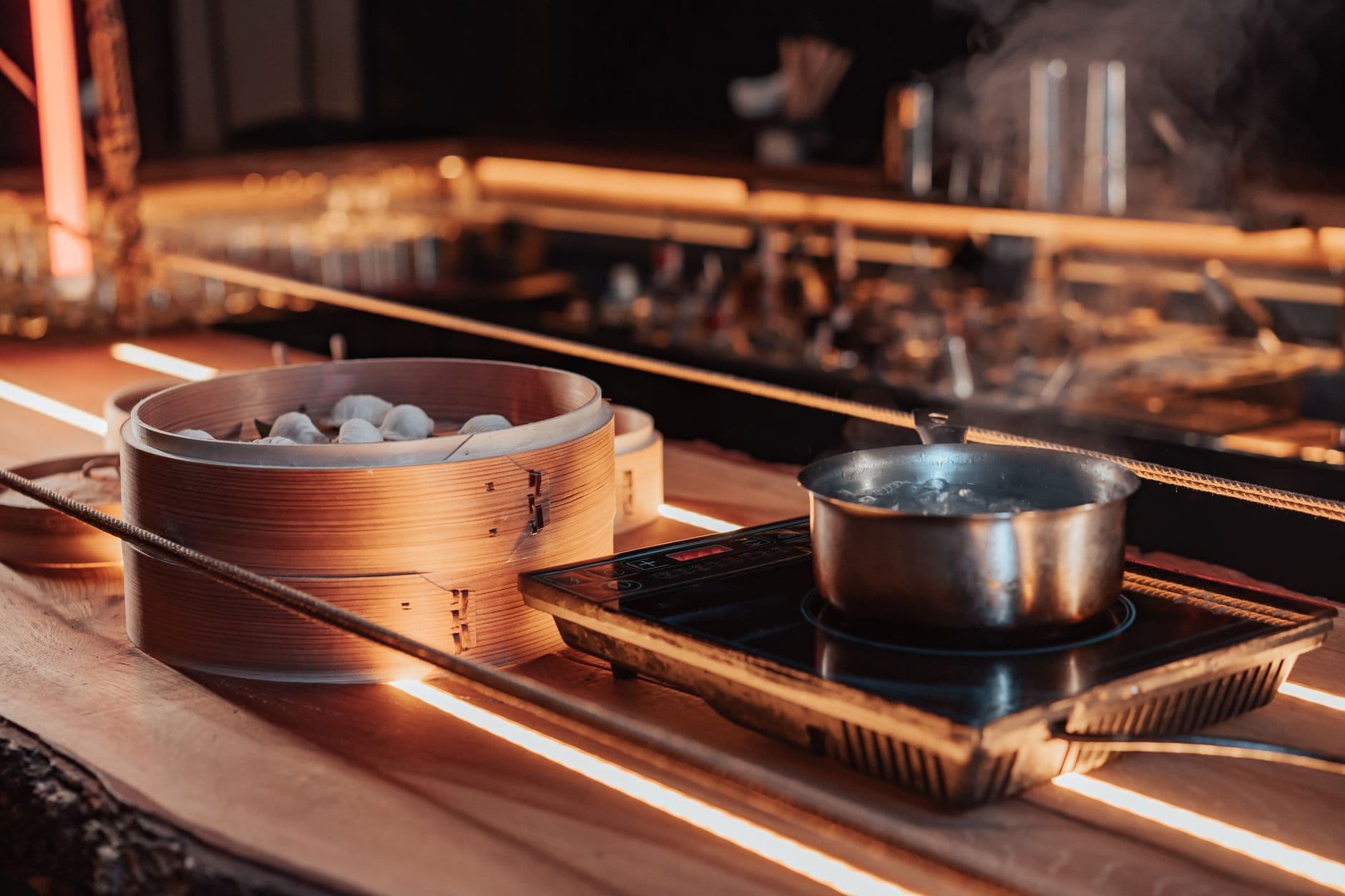 induction cooktop kitchen in a home interior