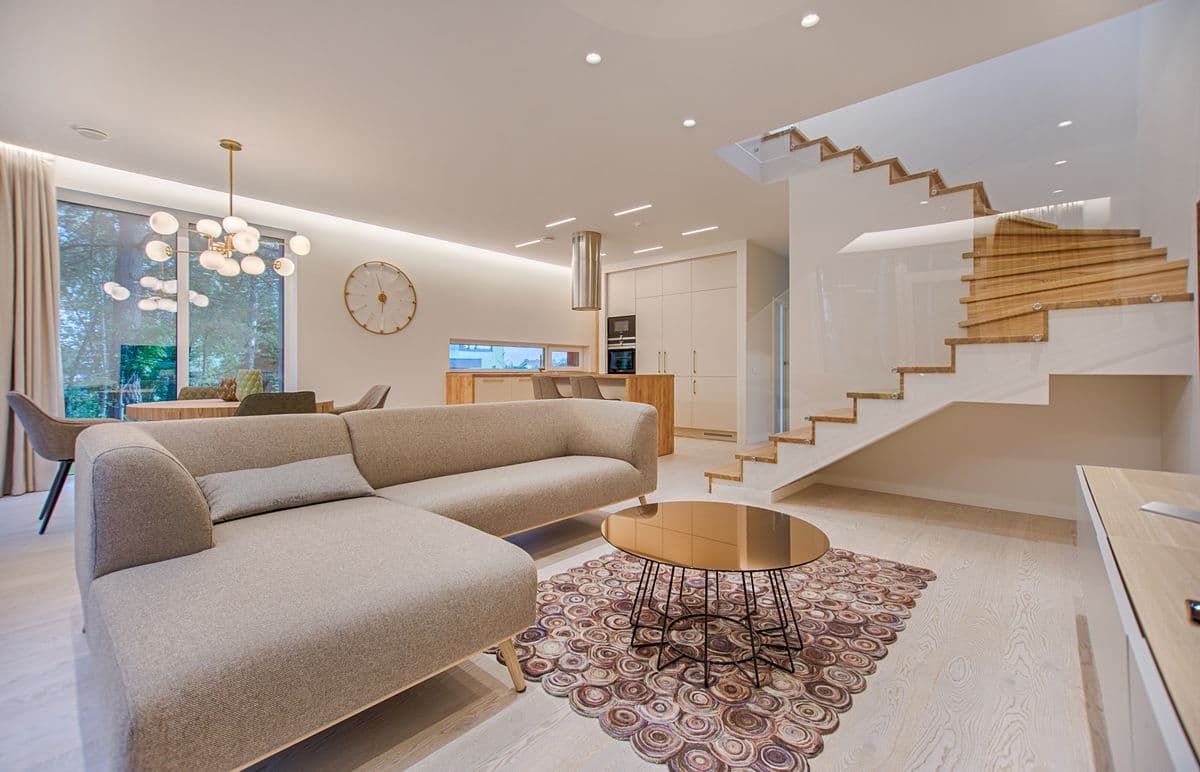 compact living room in a small apartment with everyday essentials